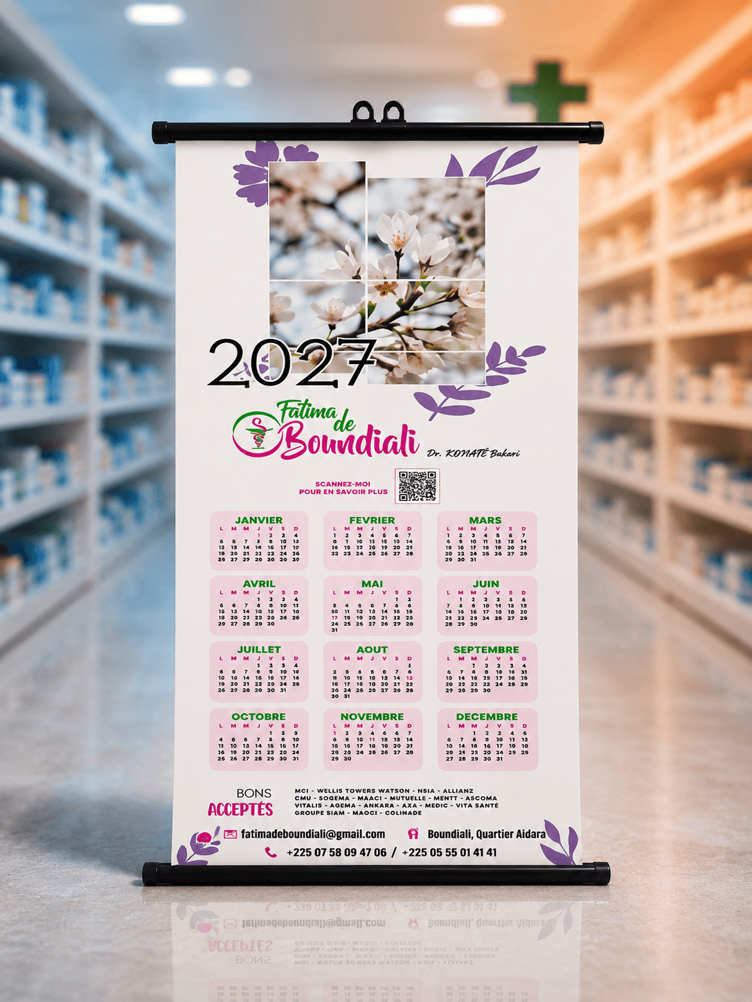 Calendrier — 260 × 650 mm